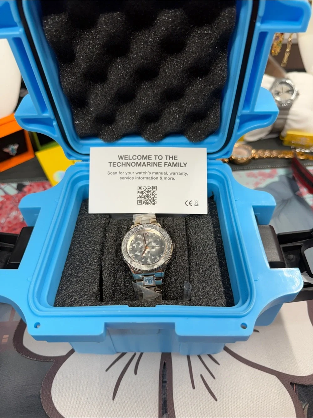 Technomarine Silver Stainless Steel Watch with Mother-of-Pearl Dial